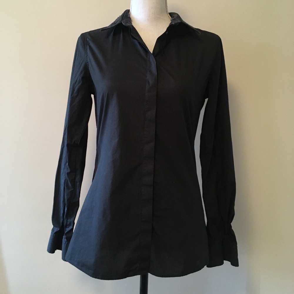 Diesel button down black shirt